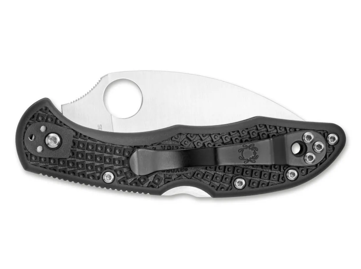 Delica 4 Lightweight Flat Ground Black Wharncliffe Serrated