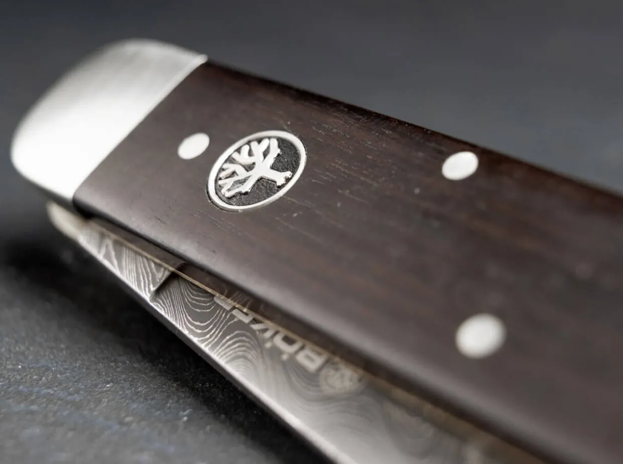 Hunters Knife Mono Damascus Grenadill