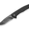 Mini Sandbar Damascus Micarta Black