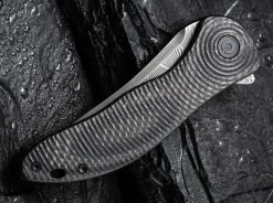Synergy 3 Damascus G10 Cf Black Trailing Point