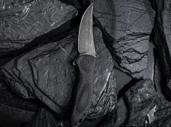 Synergy 3 Damascus G10 Cf Black Trailing Point